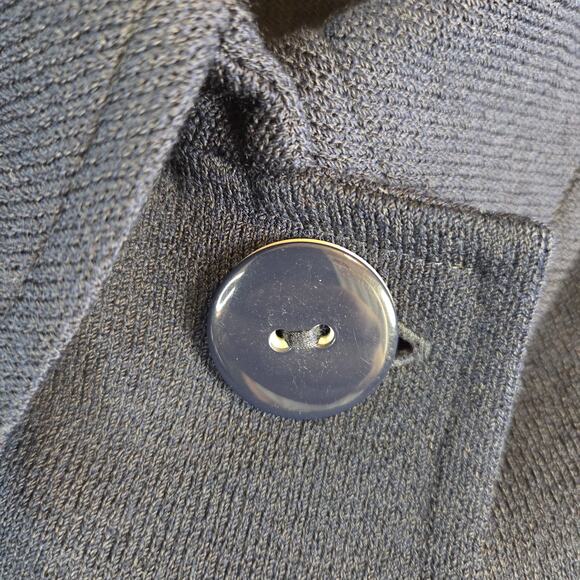 St. John Collection Sweater Blazer Women’s 10 Navy White Knit Jacket USA Made - Picture 13 of 13